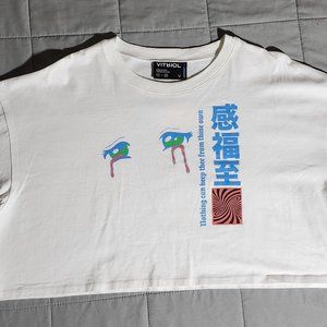 Vitriol Georgia Anime White Cropped Top